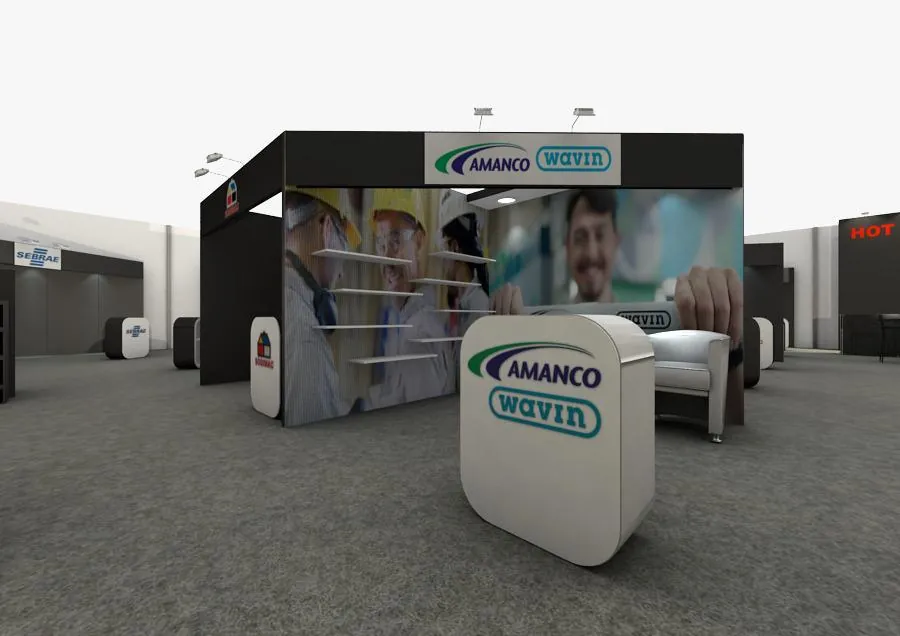 Render de estande Amanco Wavin